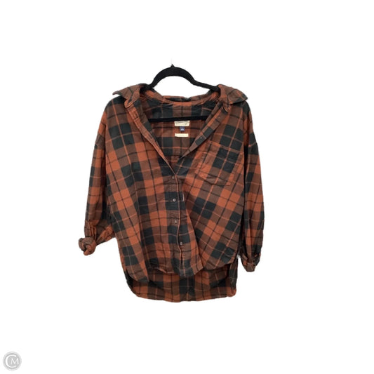 Jacket Shirt By Universal Thread In Brown, Size: L