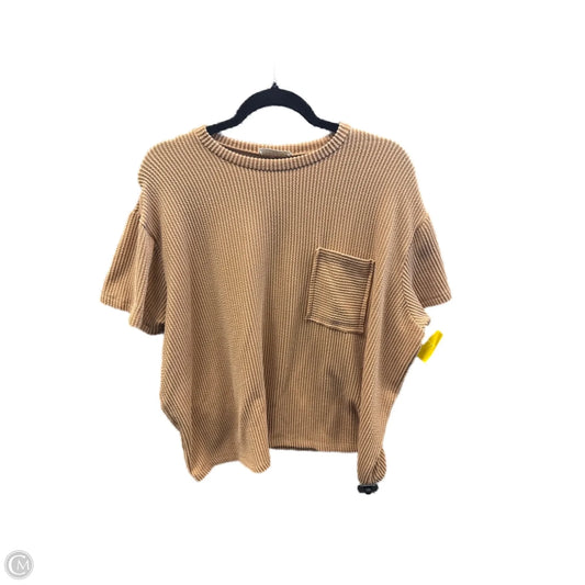 Top Short Sleeve By Zenana In Brown, Size: S