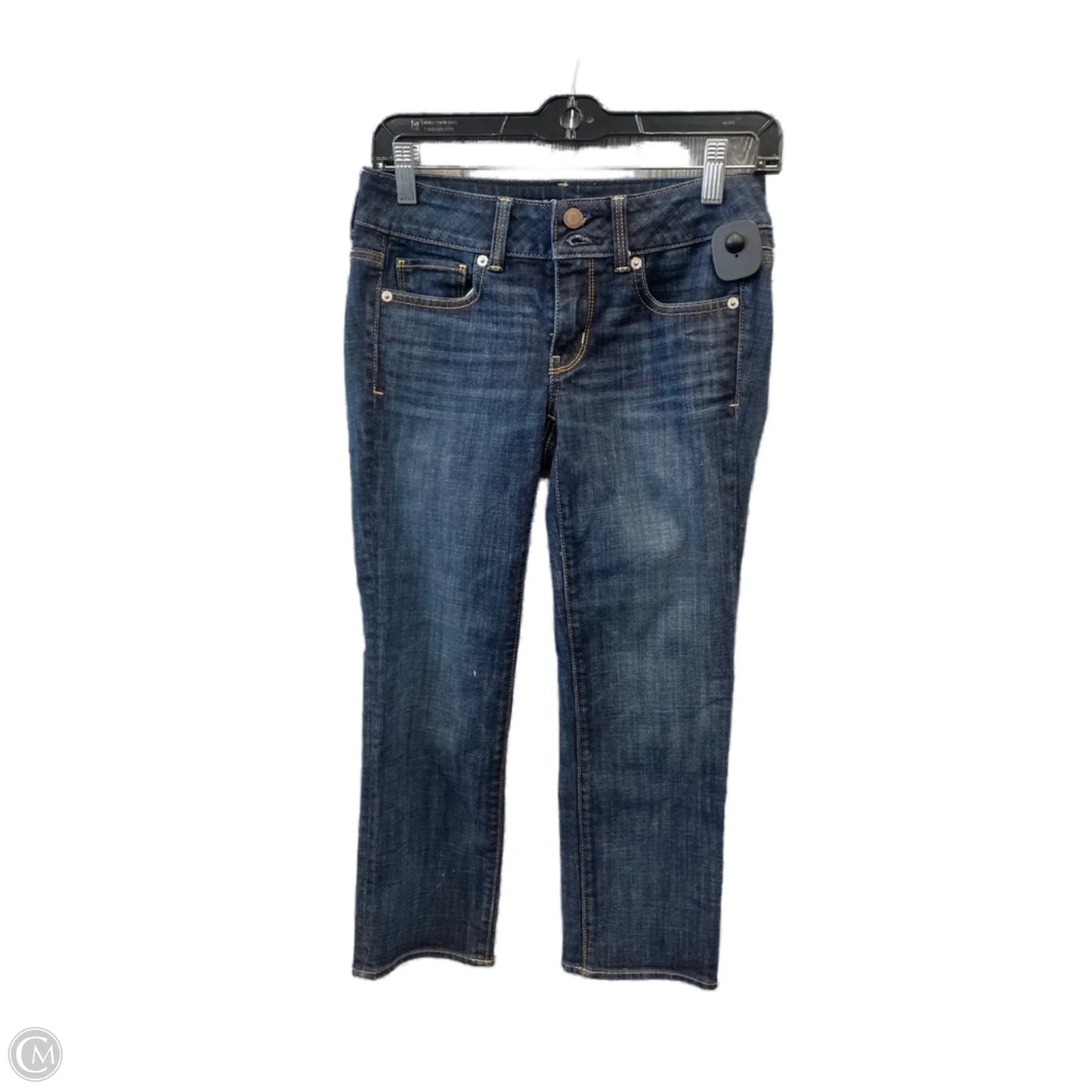 Jeans Straight By American Eagle In Blue Denim, Size: 0