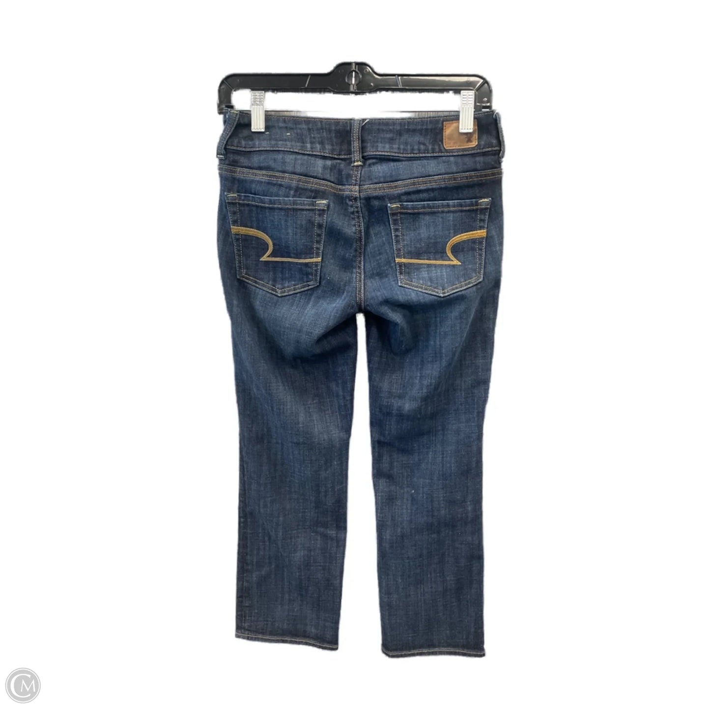 Jeans Straight By American Eagle In Blue Denim, Size: 0