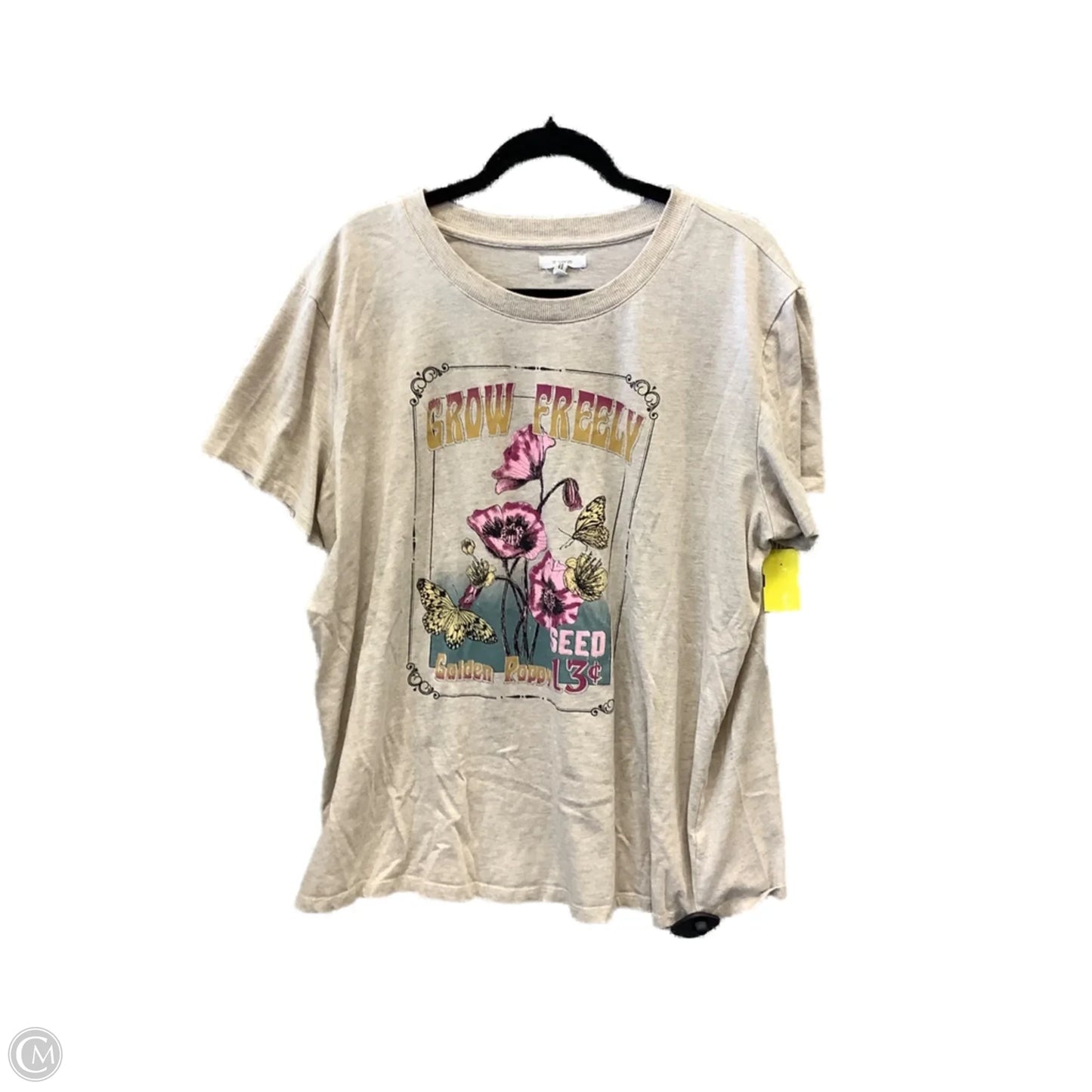 Top Short Sleeve By Maurices In Tan, Size: Xxl