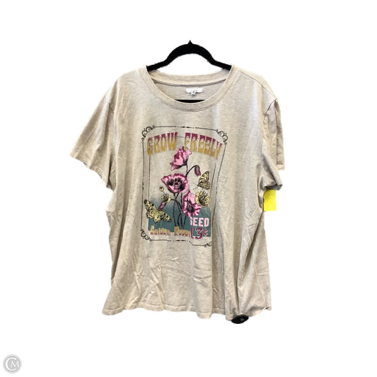 Top Short Sleeve By Maurices In Tan, Size: Xxl