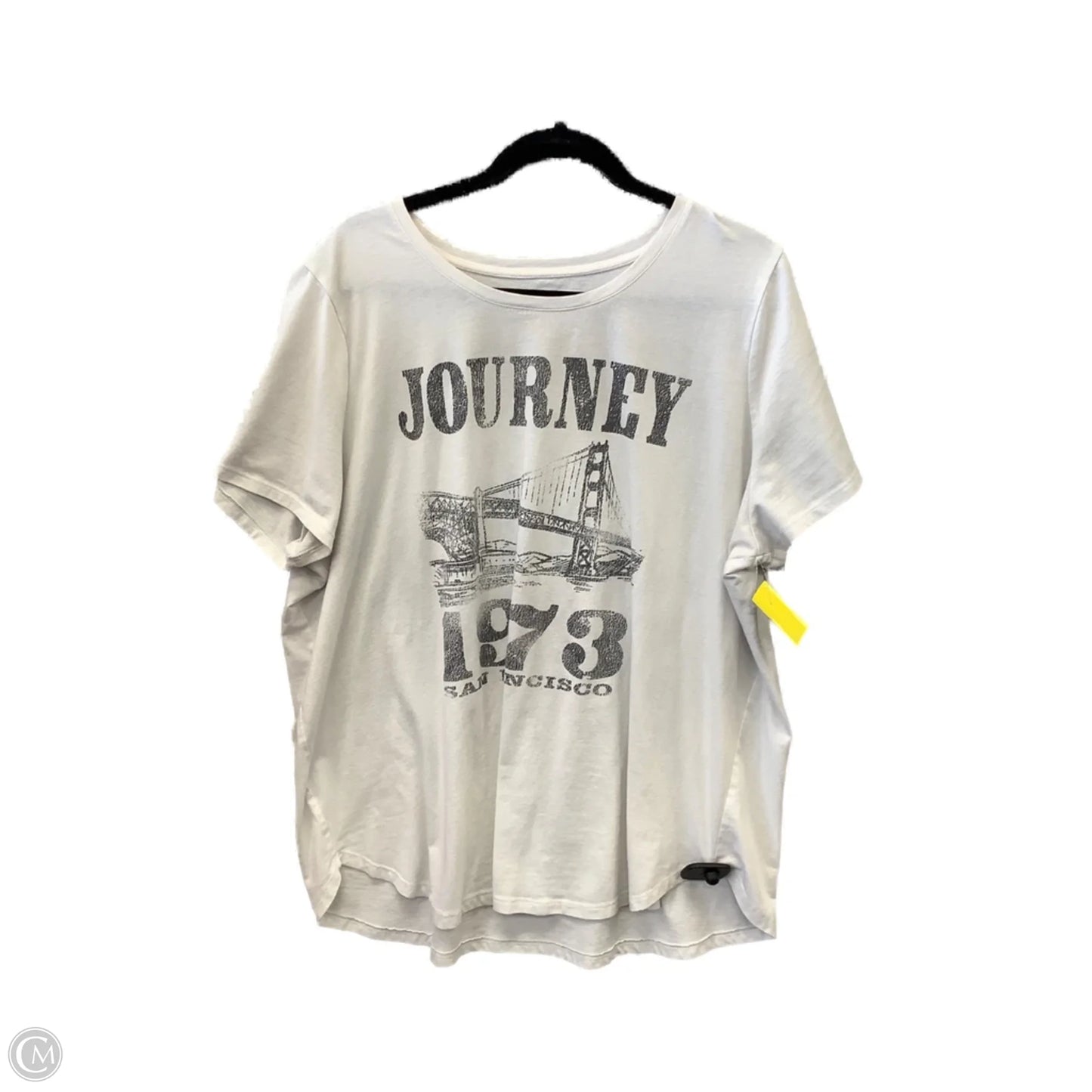 Top Short Sleeve By Clothes Mentor In White, Size: 2x