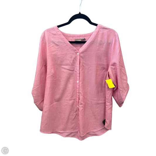 Top Long Sleeve By Chicos In Pink, Size: L