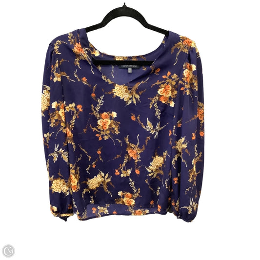 Blouse Long Sleeve By Clothes Mentor In Blue, Size: M