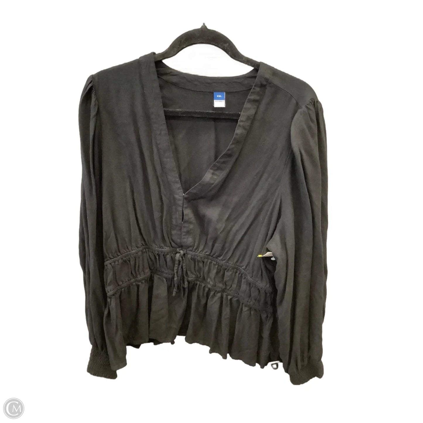 Blouse Long Sleeve By Old Navy In Black, Size: Xxl