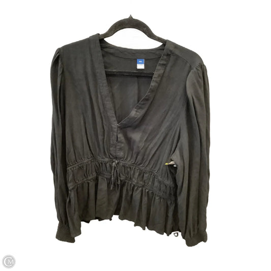 Blouse Long Sleeve By Old Navy In Black, Size: Xxl