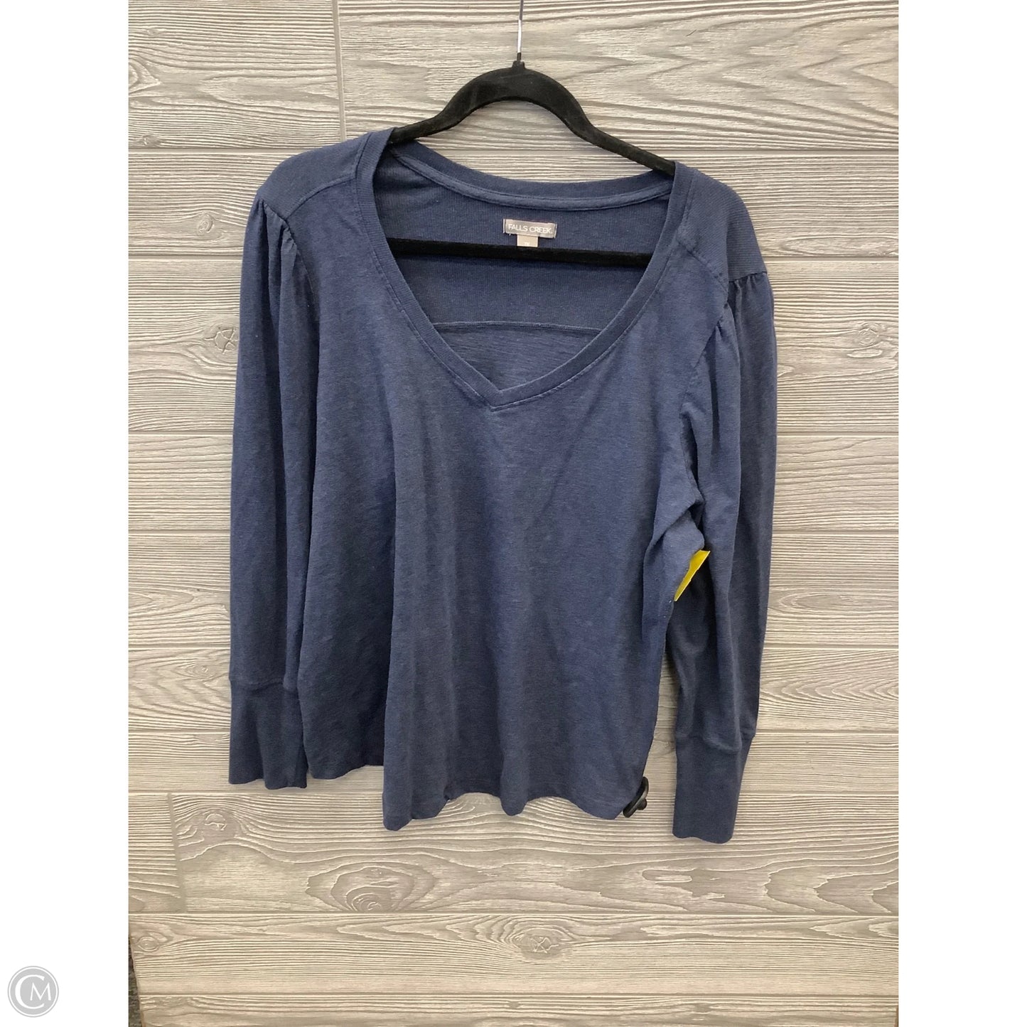 Top Long Sleeve By Falls Creek In Blue, Size: 1x