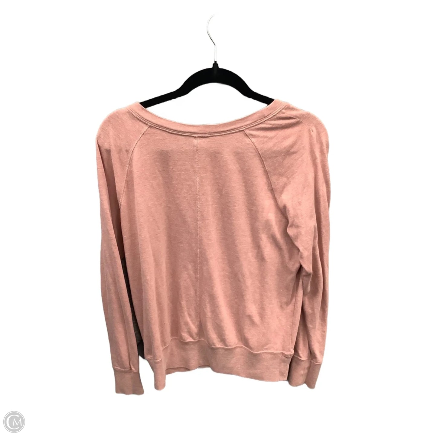 Athletic Top Long Sleeve Collar By Nike In Pink, Size: M