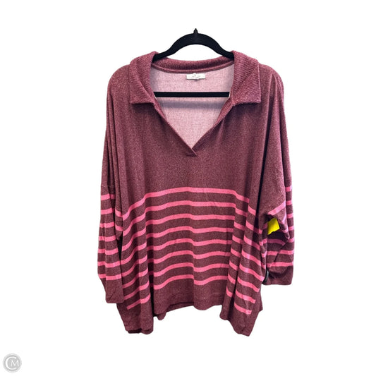 Top Long Sleeve By Maurices In Striped Pattern, Size: 2x