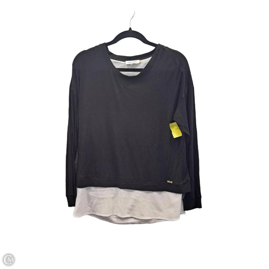 Top Long Sleeve By Calvin Klein In Black, Size: S