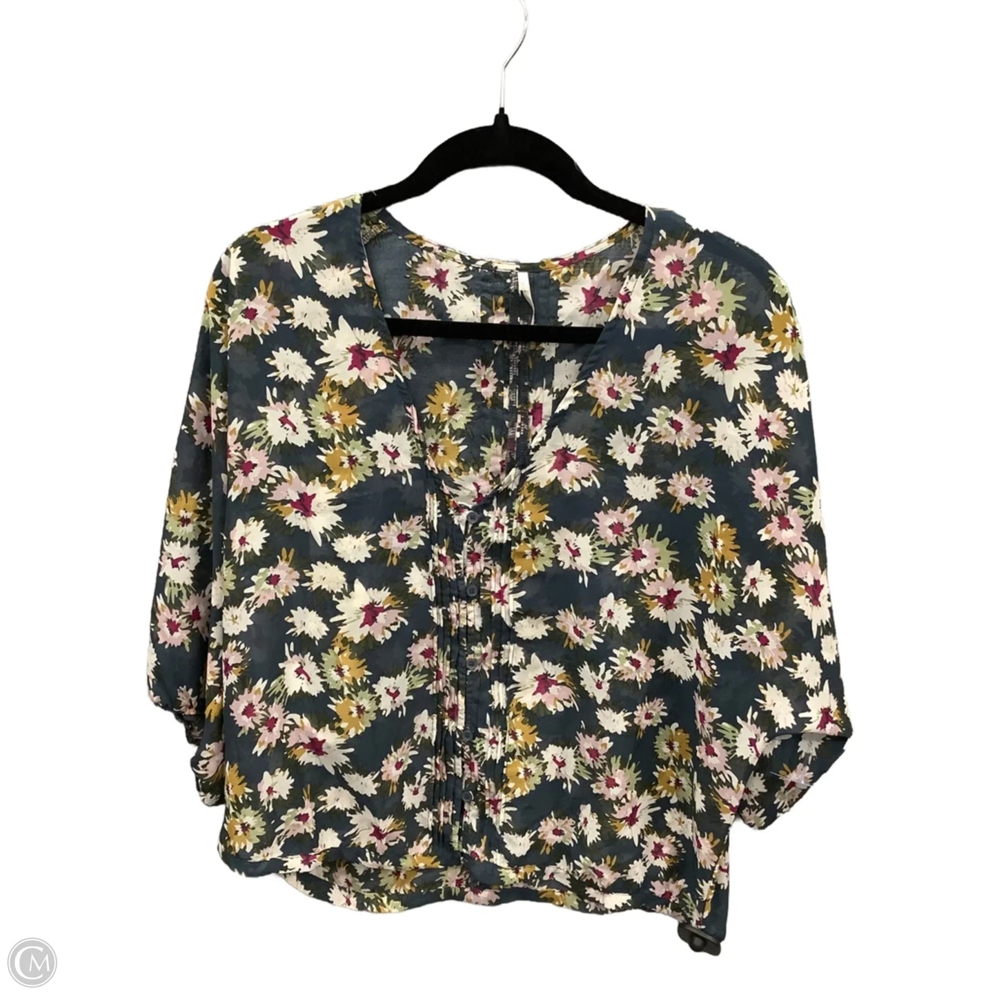 Blouse Long Sleeve By Clothes Mentor In Floral Print, Size: L