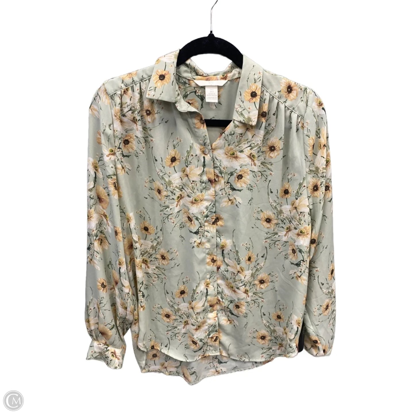 Top Long Sleeve By H&m In Green, Size: S