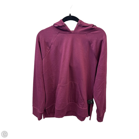 Athletic Top Long Sleeve Hoodie By Athletic Works In Maroon, Size: L