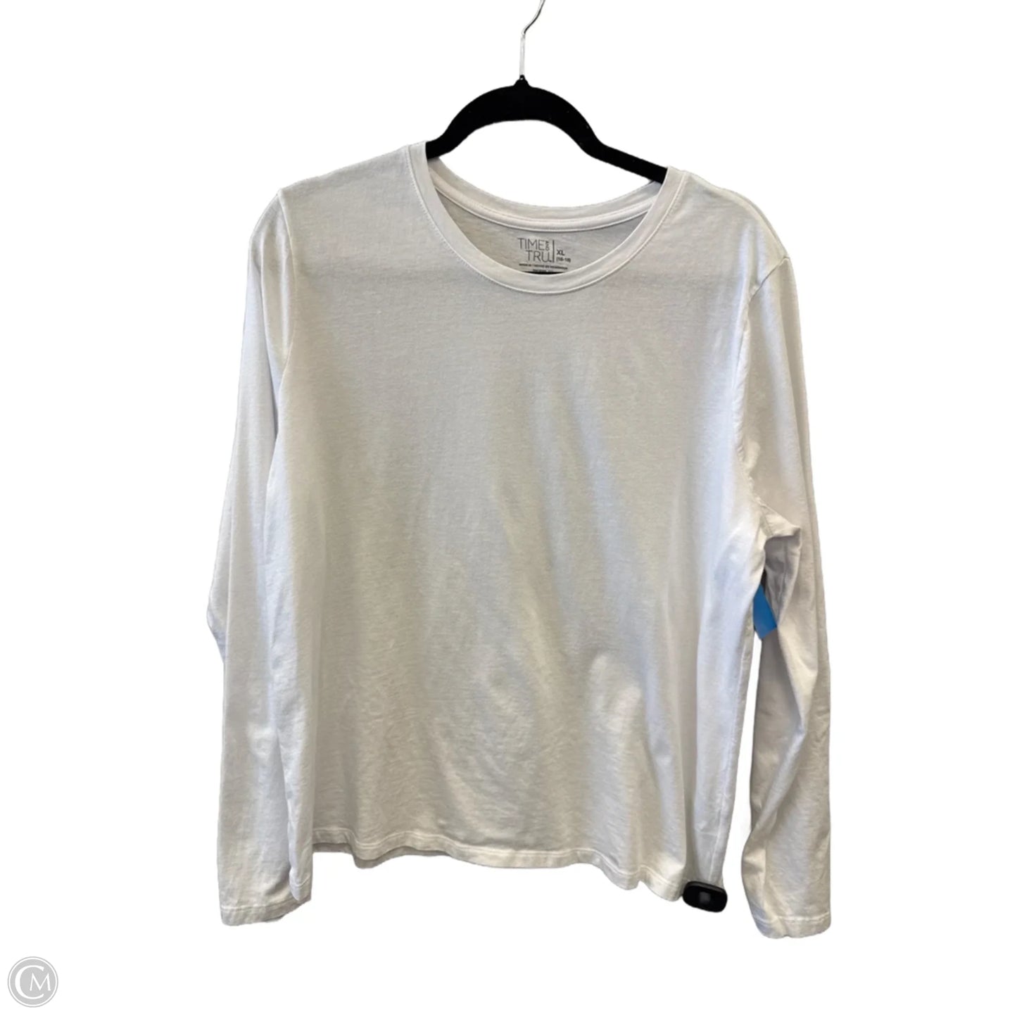Top Long Sleeve By Time And Tru In White, Size: Xl