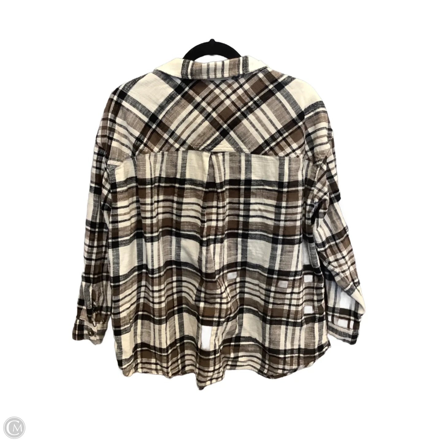 Top Long Sleeve By Maurices In Plaid Pattern, Size: 2x