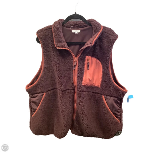 Vest Fleece By Maurices In Maroon, Size: 3x