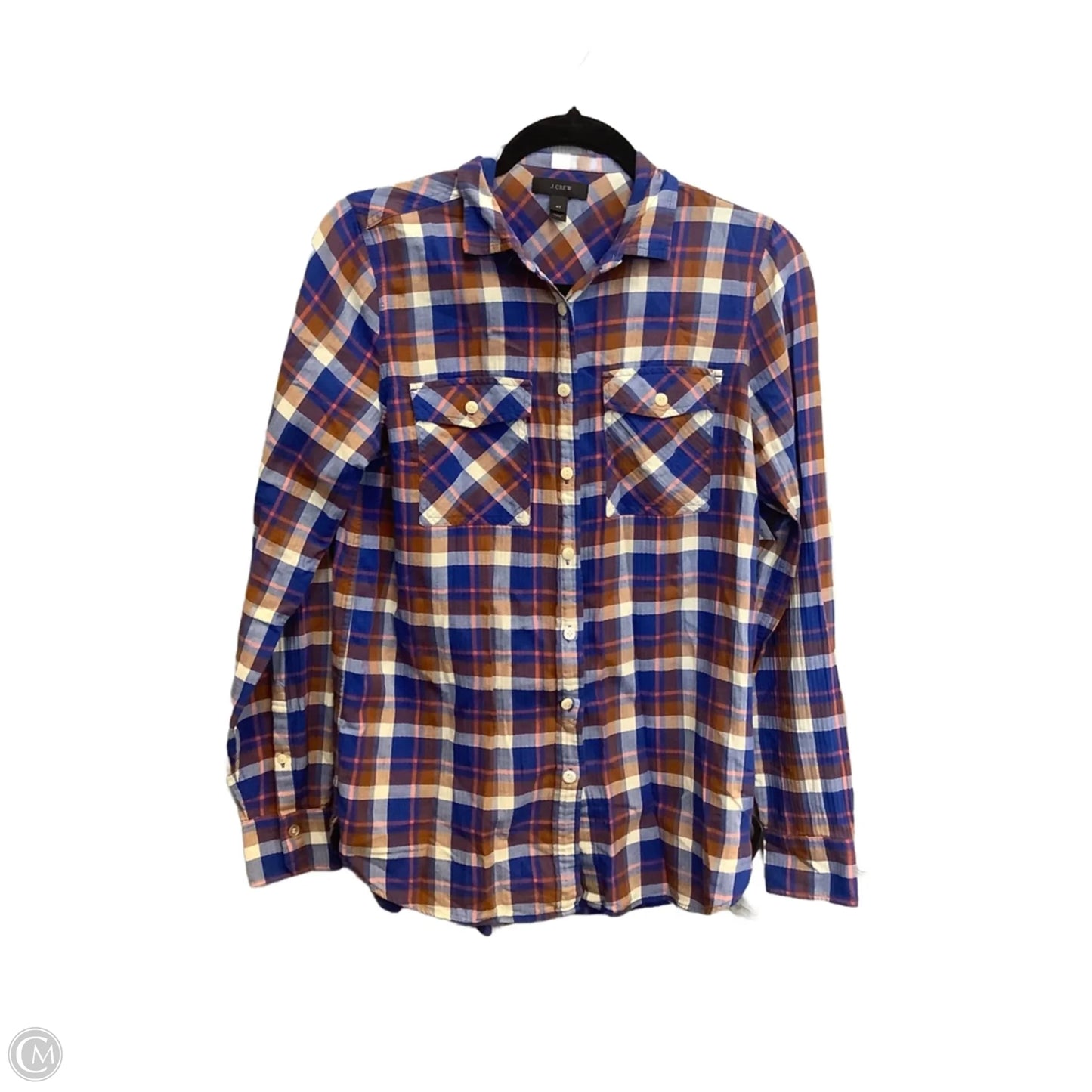 Top Long Sleeve By J. Crew In Plaid Pattern, Size: S