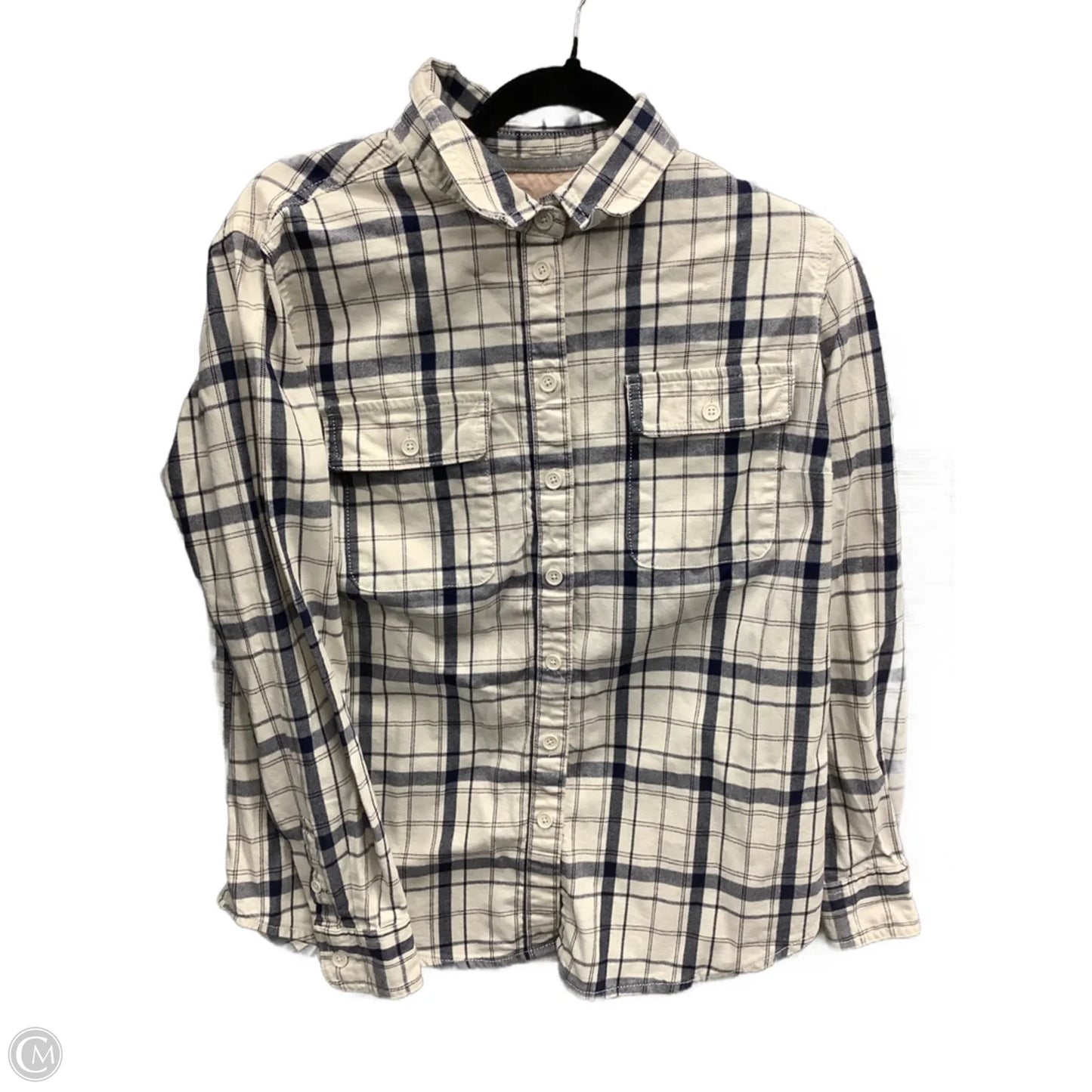 Top Long Sleeve By Clothes Mentor In Plaid Pattern, Size: M
