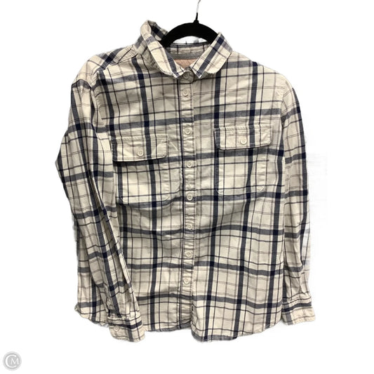 Top Long Sleeve By Clothes Mentor In Plaid Pattern, Size: M