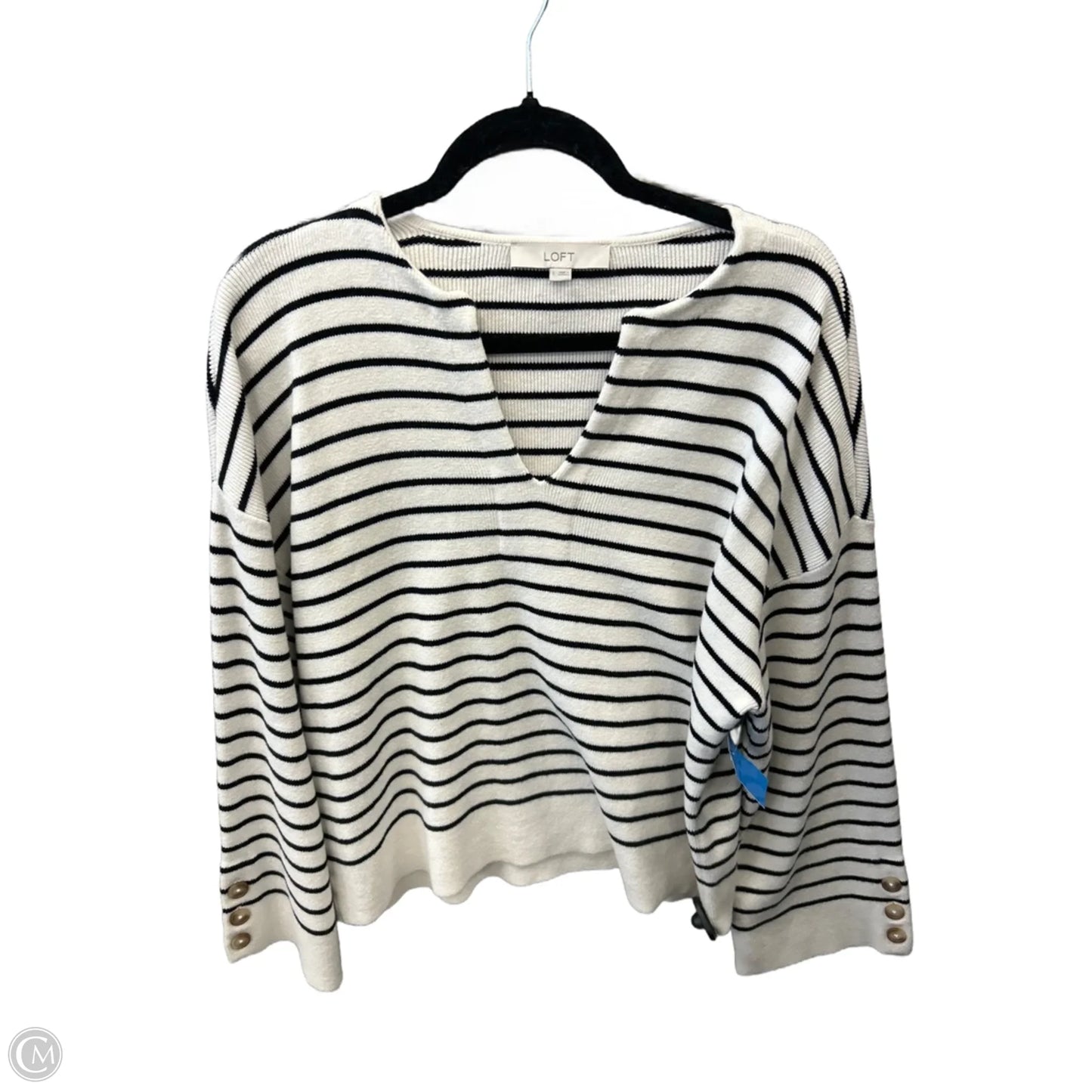 Sweater By Loft In Striped Pattern, Size: L