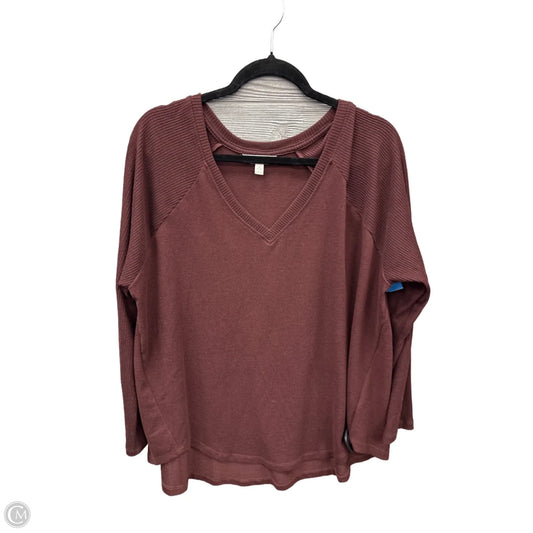 Sweater By Terra & Sky In Maroon, Size: 1x