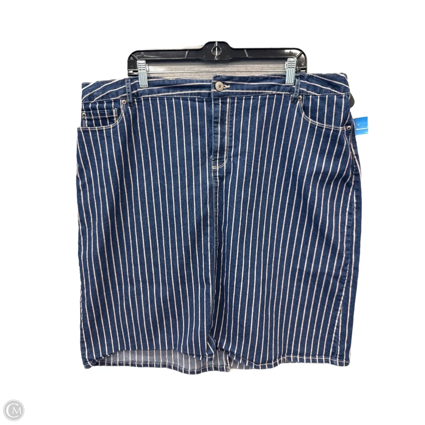 Skirt Midi By Clothes Mentor In Blue Denim, Size: 22