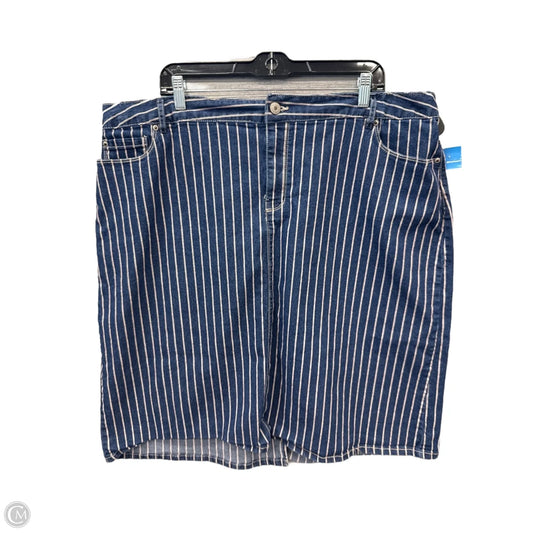 Skirt Midi By Clothes Mentor In Blue Denim, Size: 22