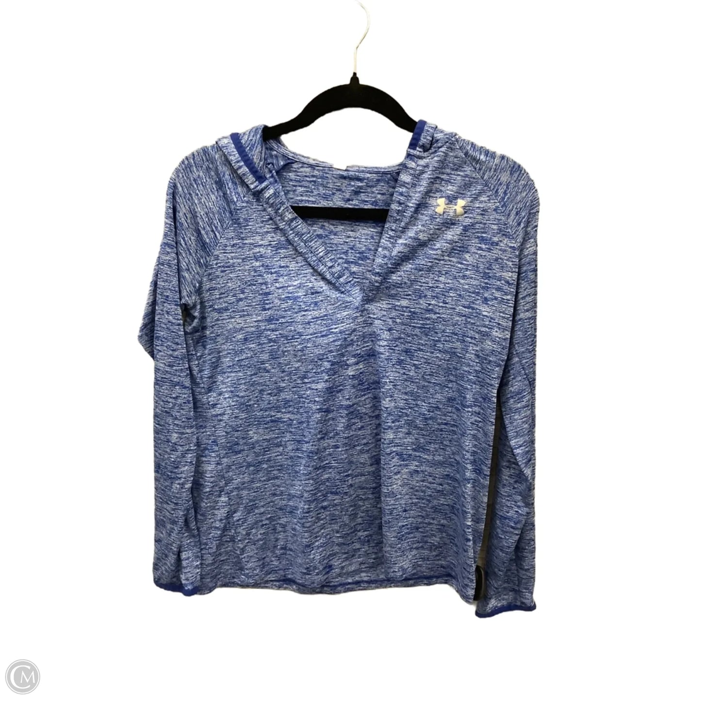 Athletic Top Long Sleeve Hoodie By Under Armour In Blue, Size: S