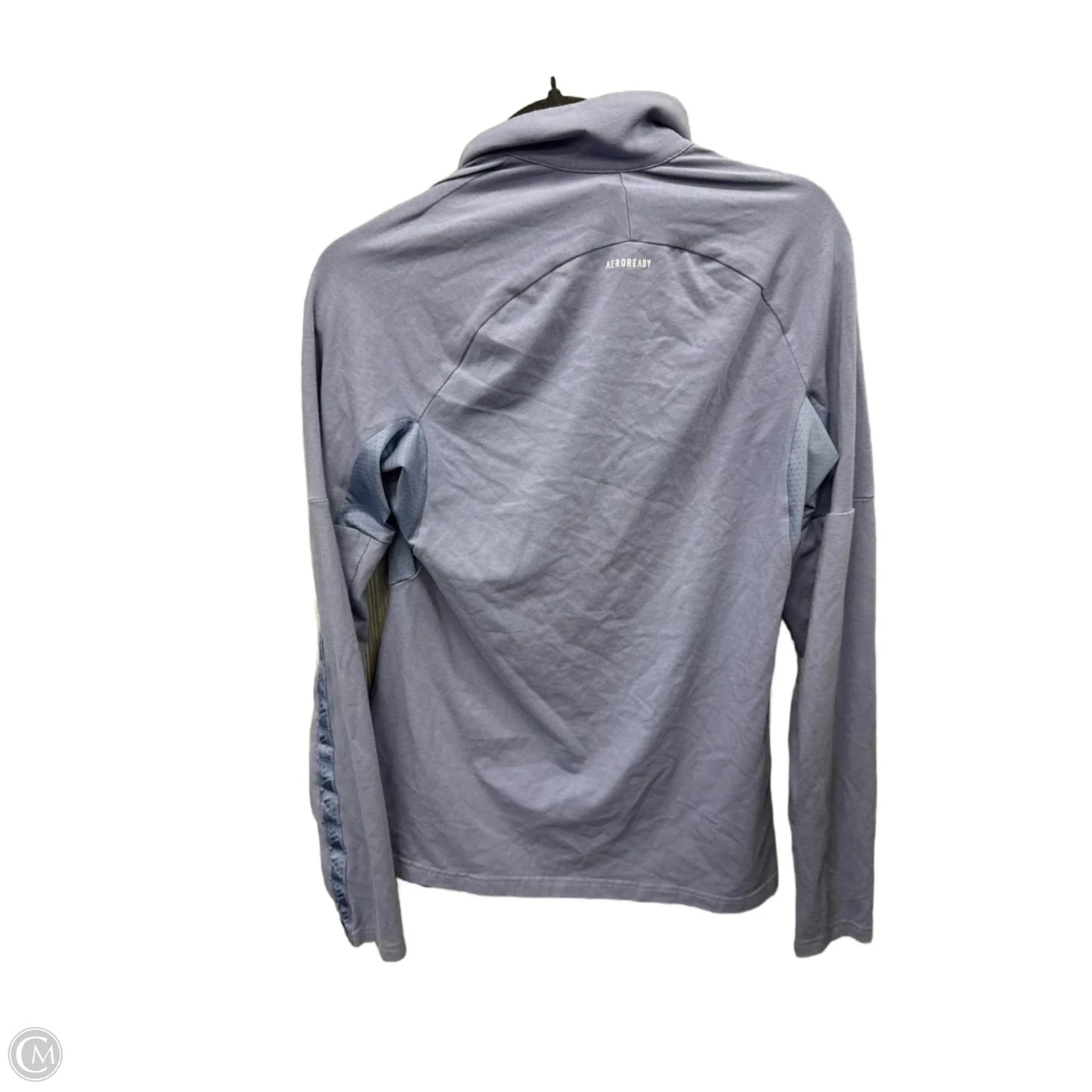 Athletic Top Long Sleeve Collar By Adidas In Purple, Size: L