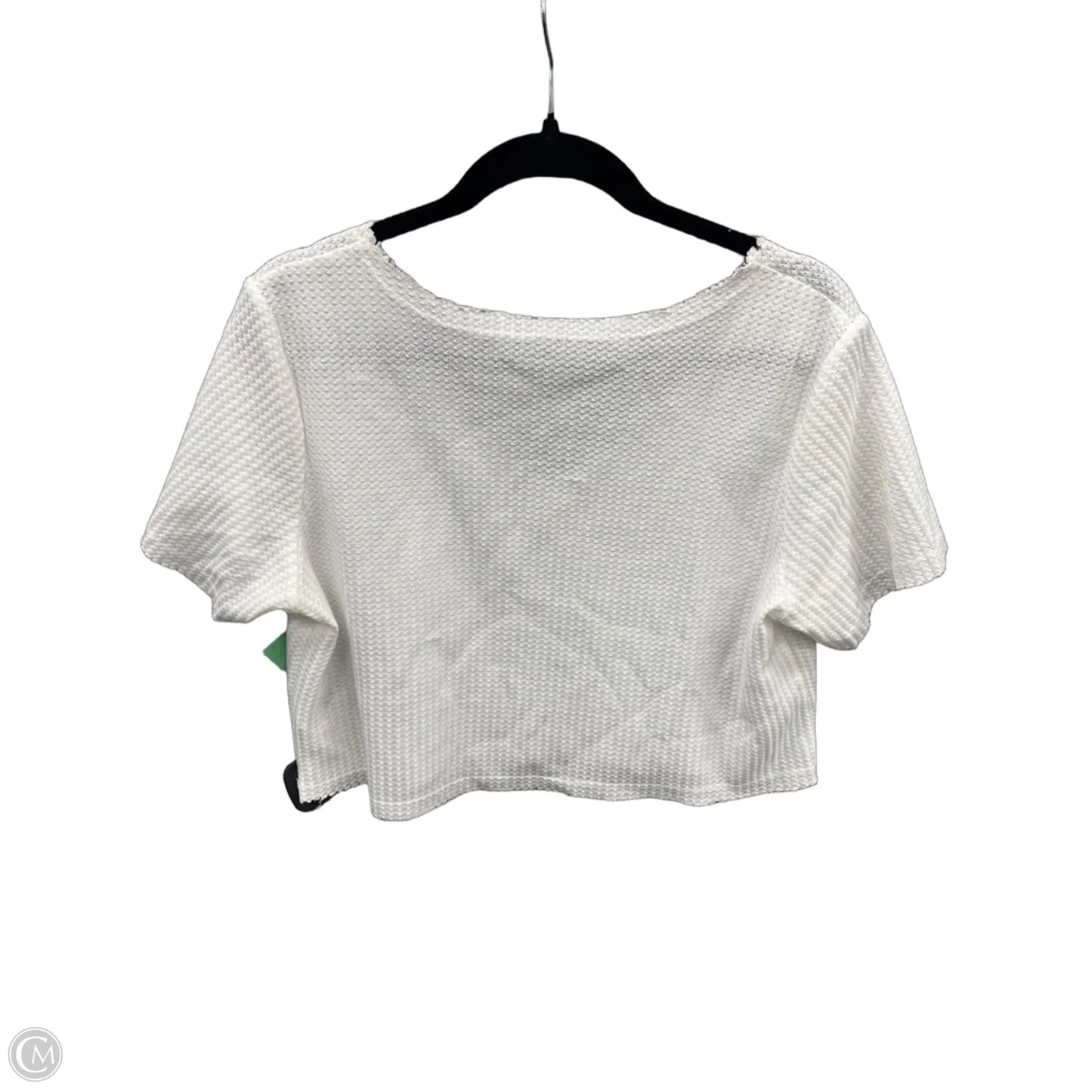 Top Short Sleeve By Shein In White, Size: L