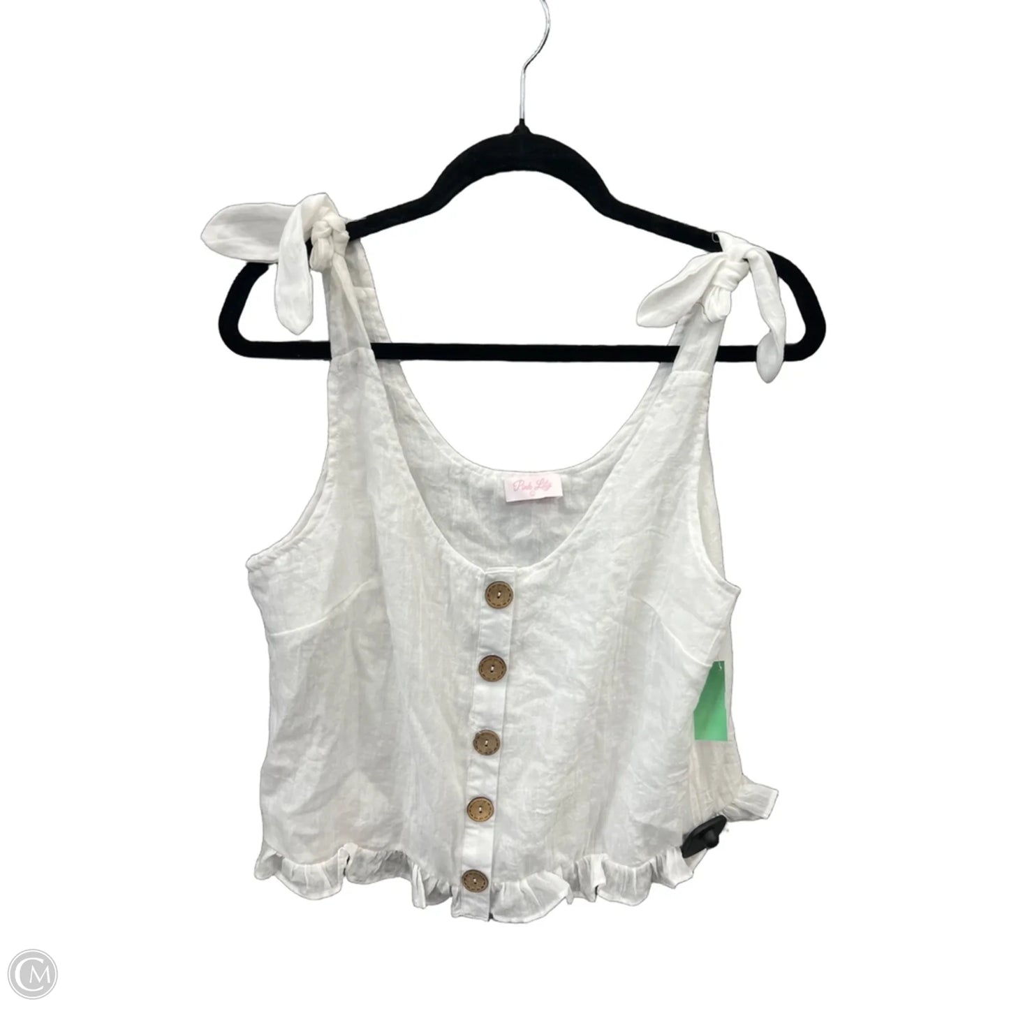 Top Sleeveless By Pink Lily In White, Size: L