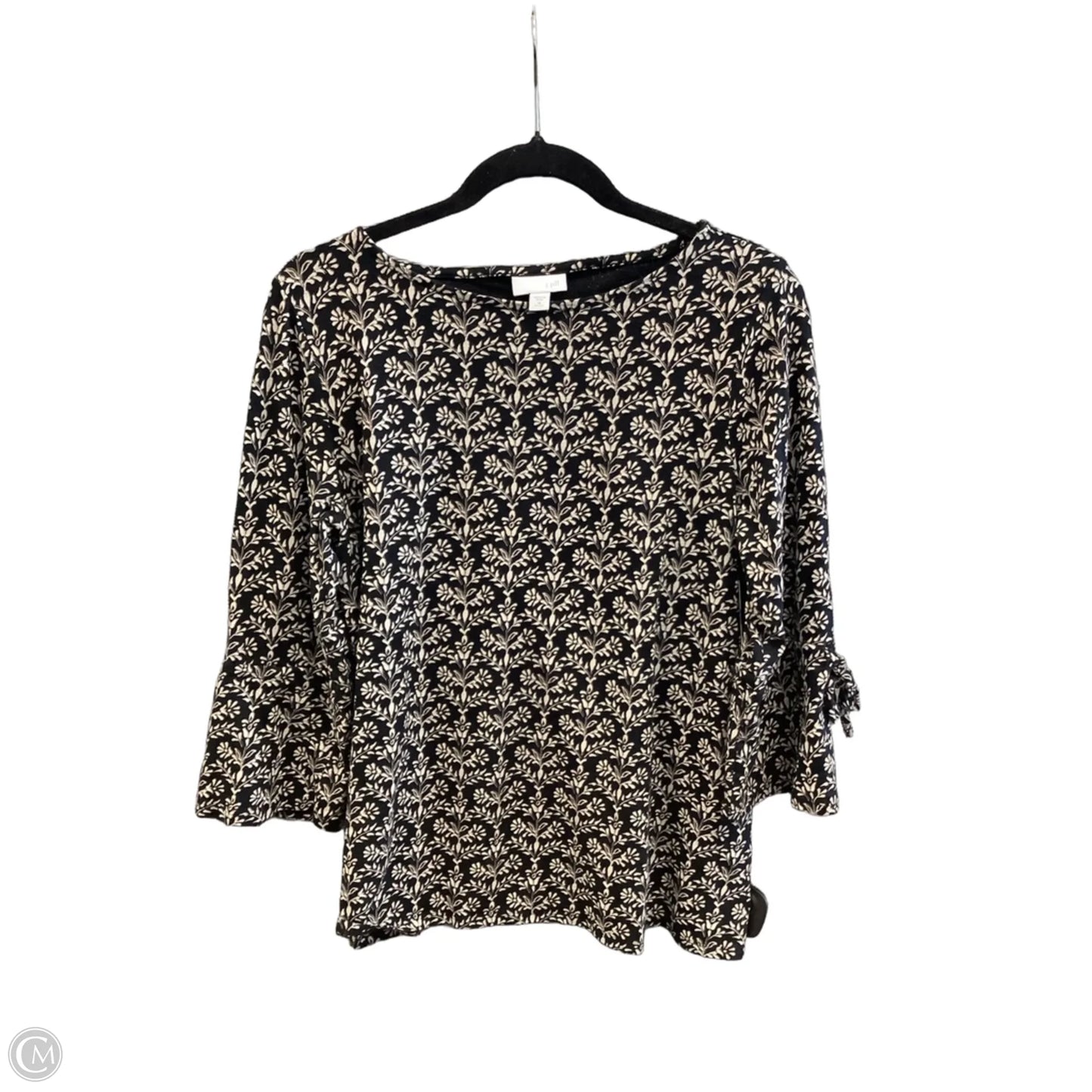 Top 3/4 Sleeve By J. Jill In Black, Size: M
