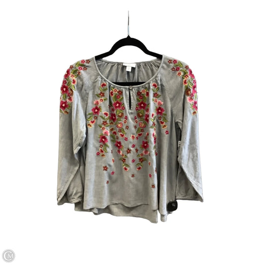 Top Long Sleeve By J. Jill In Grey, Size: M