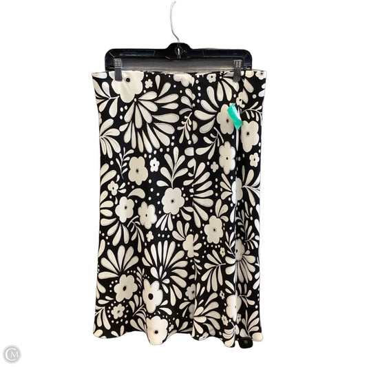Skirt Midi By Ann Taylor In Black & White, Size: 12