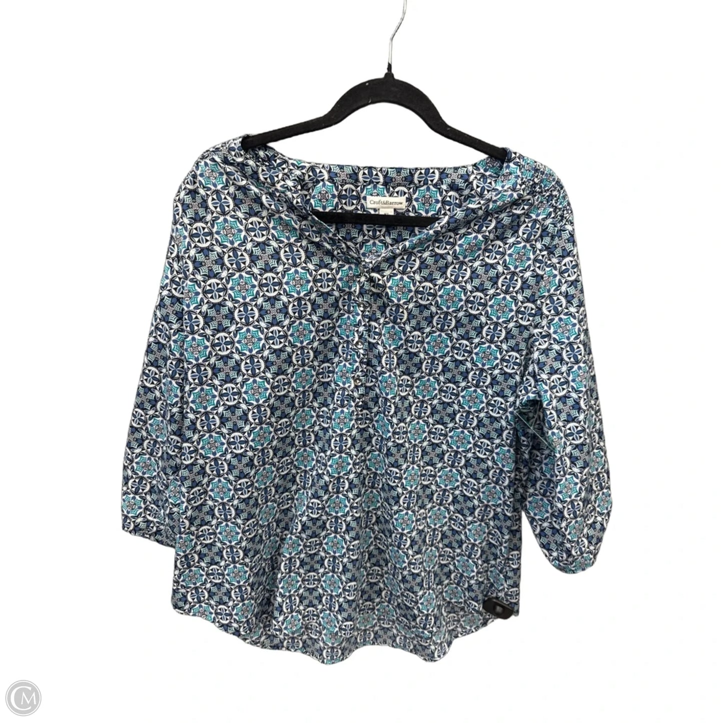 Top 3/4 Sleeve By Croft And Barrow In Blue, Size: Xl