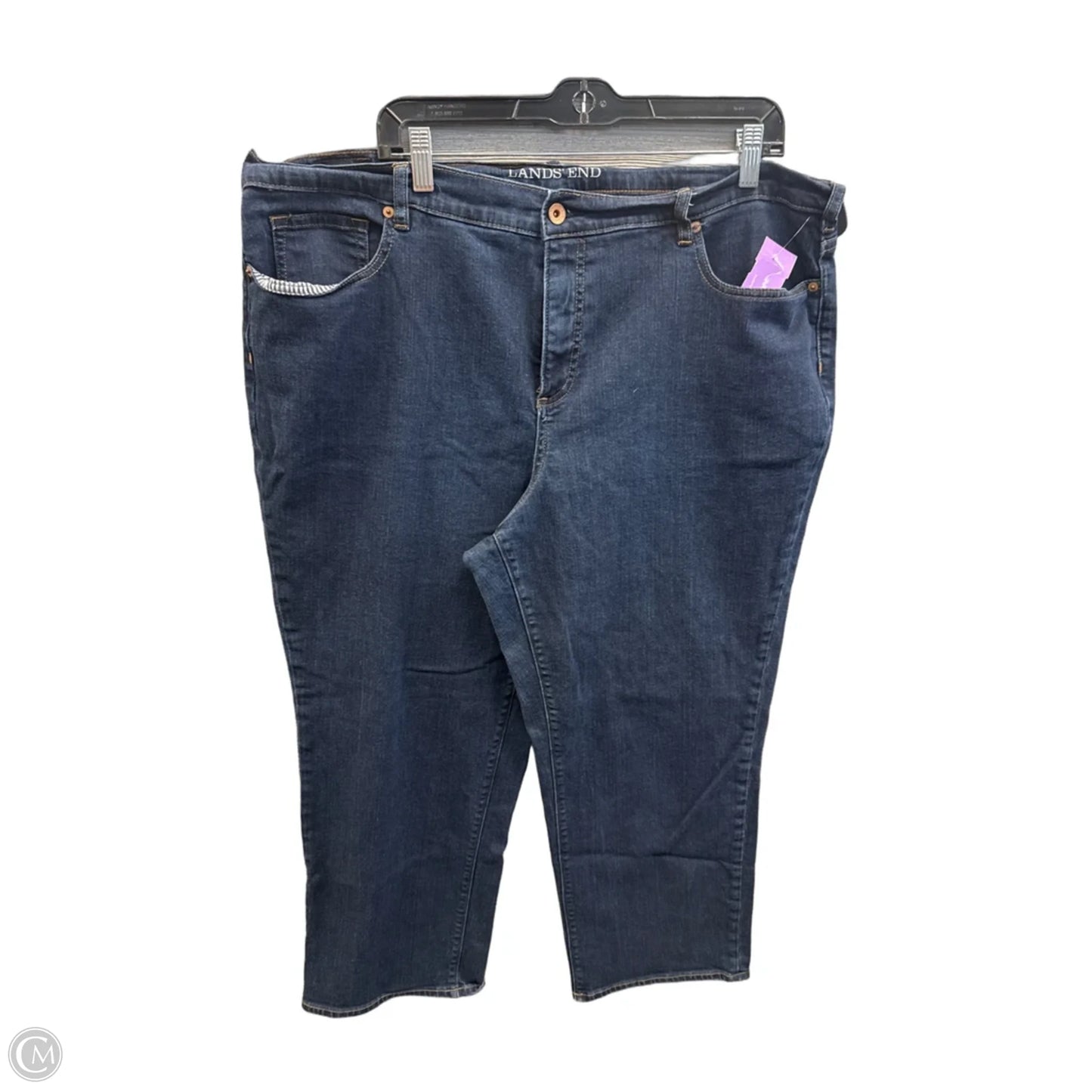 Jeans Straight By Lands End In Blue Denim, Size: 20