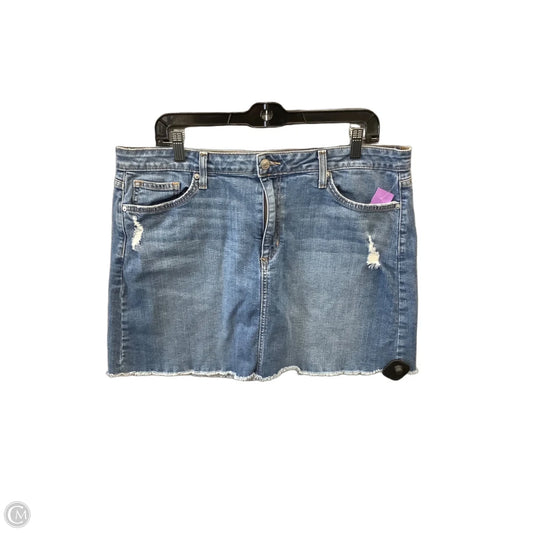 Skirt Mini & Short By Just Black In Blue Denim, Size: 18