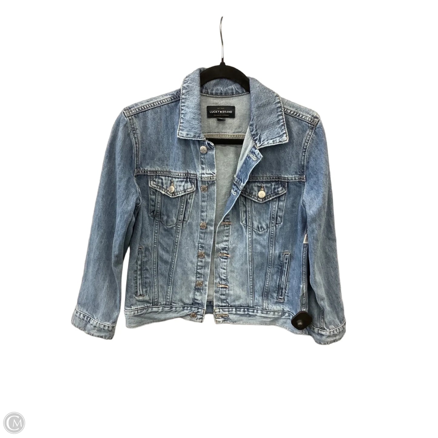 Jacket Denim By Lucky Brand In Blue Denim, Size: M