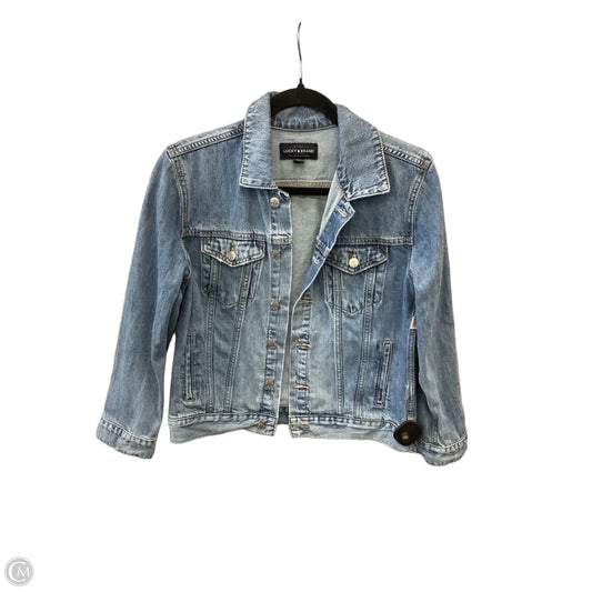 Jacket Denim By Lucky Brand In Blue Denim, Size: M
