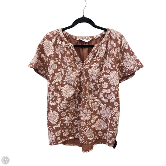 Top Short Sleeve By Sonoma In Floral Print, Size: L
