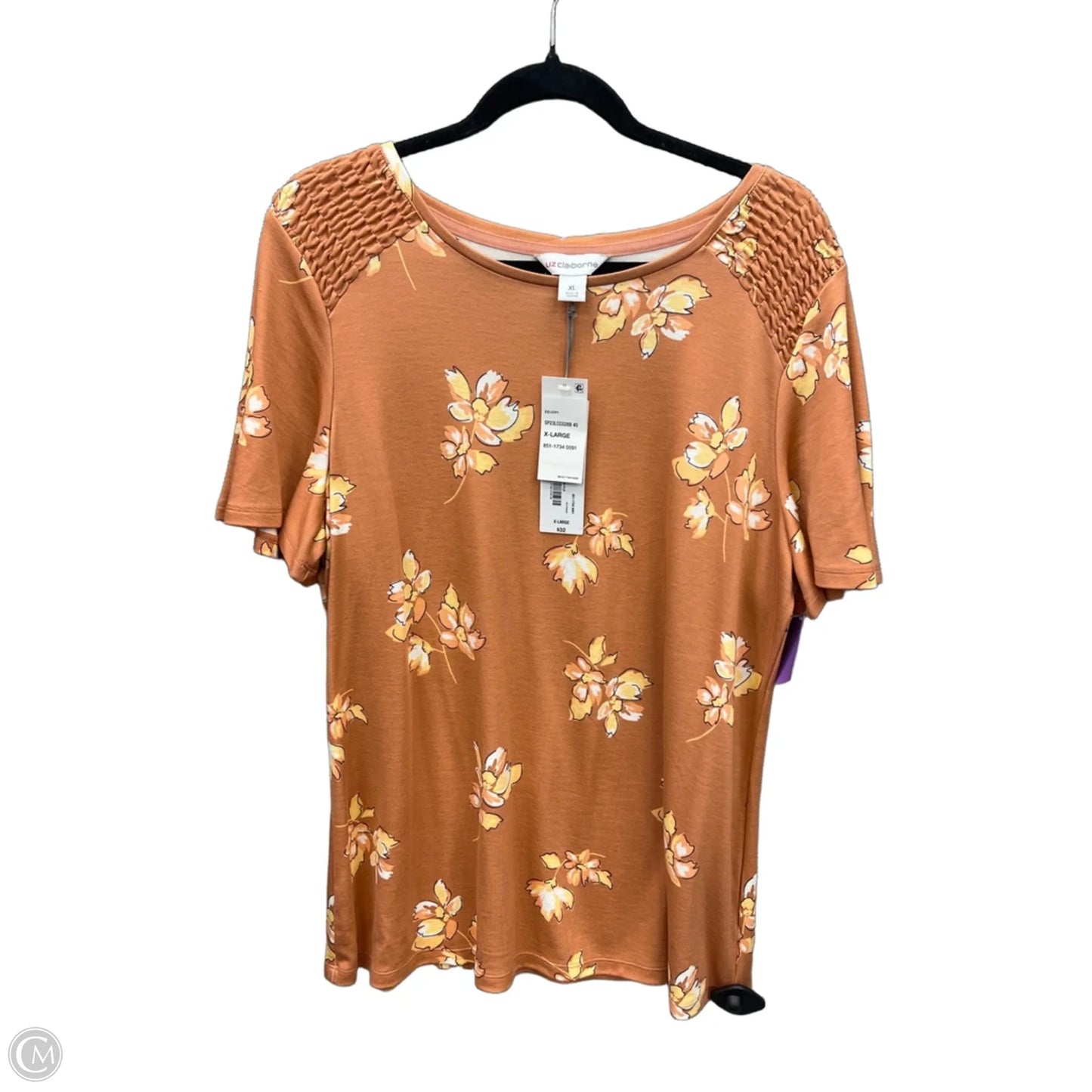 Top Short Sleeve By Liz Claiborne In Orange, Size: Xl