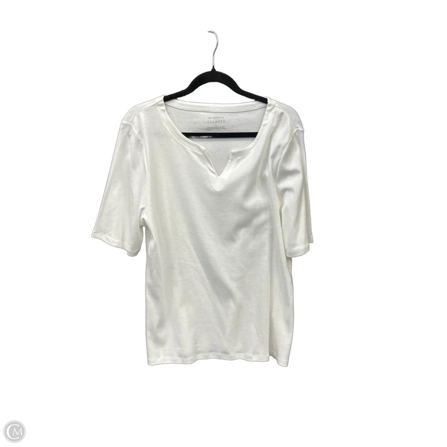 Top Short Sleeve Basic By Talbots In White, Size: Xl
