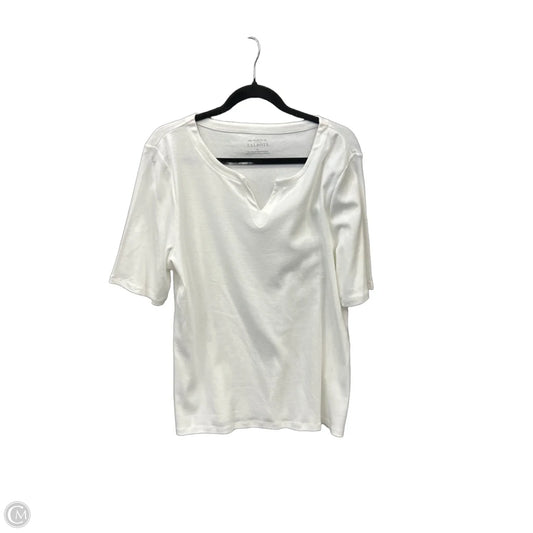 Top Short Sleeve Basic By Talbots In White, Size: Xl