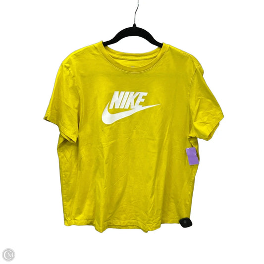 Athletic Top Short Sleeve By Nike Apparel In Yellow, Size: Xl