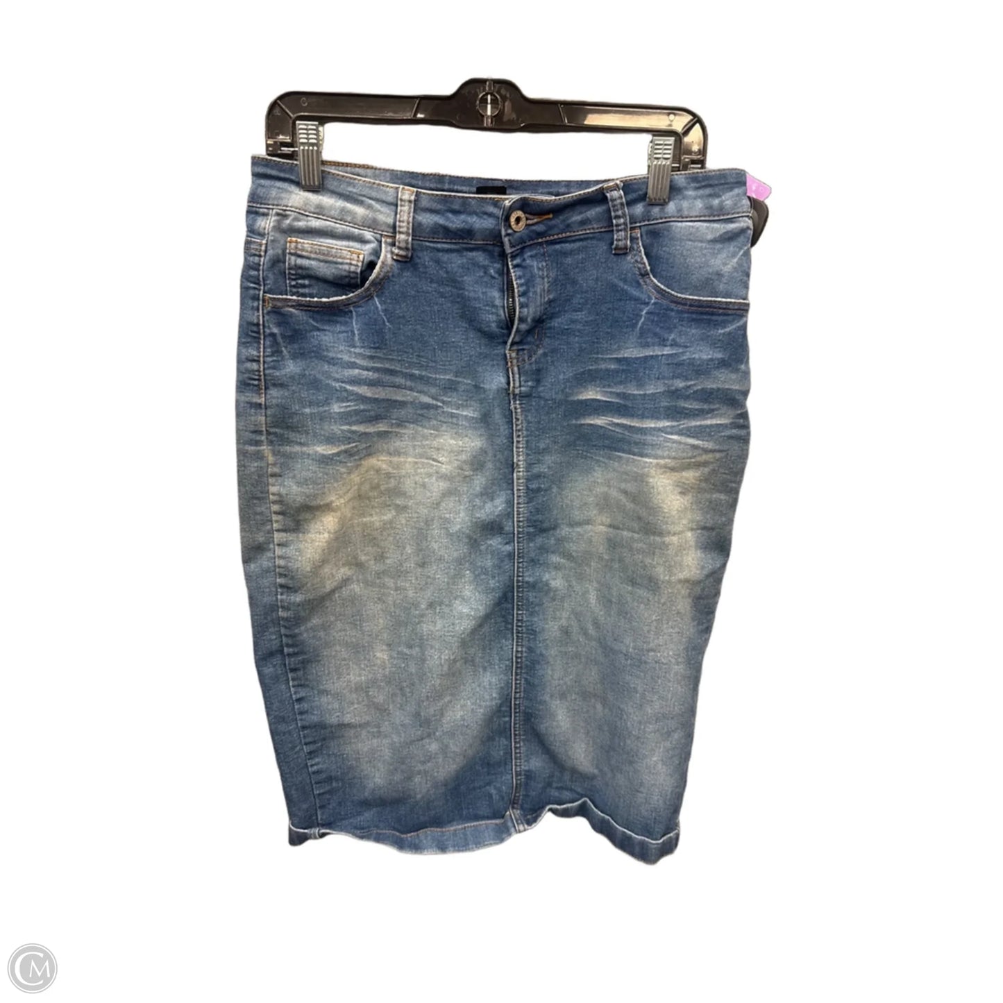 Skirt Midi By Clothes Mentor In Blue Denim, Size: 8