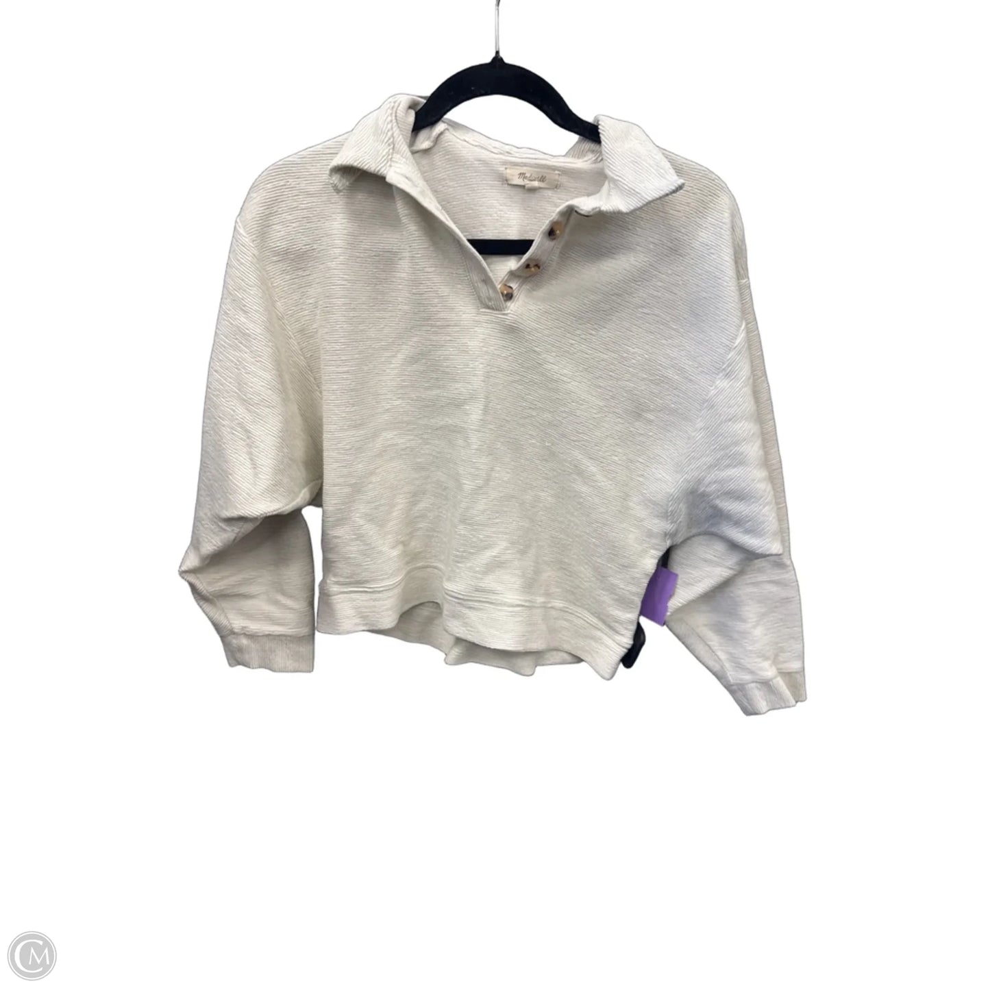 Top Long Sleeve By Madewell In Cream, Size: M
