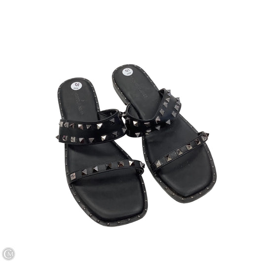 Sandals Flats By Clothes Mentor In Black, Size: 10