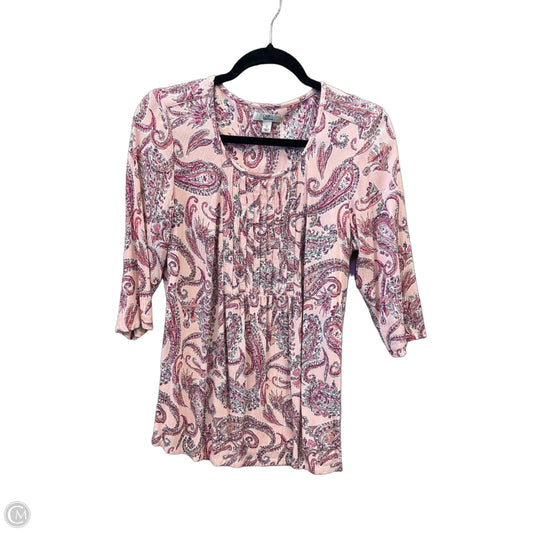 Top 3/4 Sleeve By Croft And Barrow In Pink, Size: S