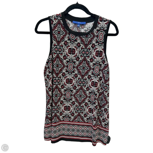 Top Sleeveless By Apt 9 In Black & Red, Size: M